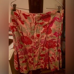 Amanda Laird Cherry Floral Linen Skirt Size 34